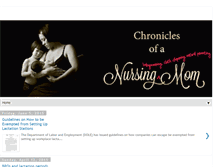 Tablet Screenshot of chroniclesofanursingmom.com